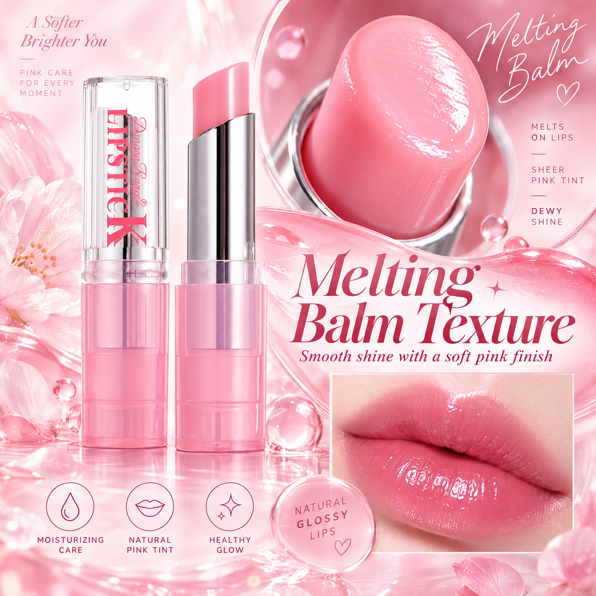 Dragon Ranee Lipstick with Sheer Pink Tint & Glossy Finish