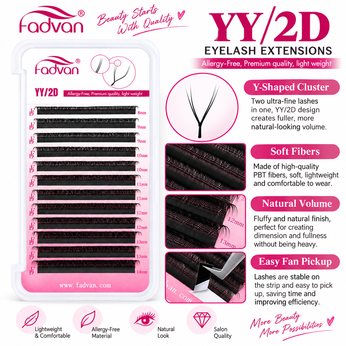 FADVAN YY 2D Premade Volume Fans Eyelash Extensions