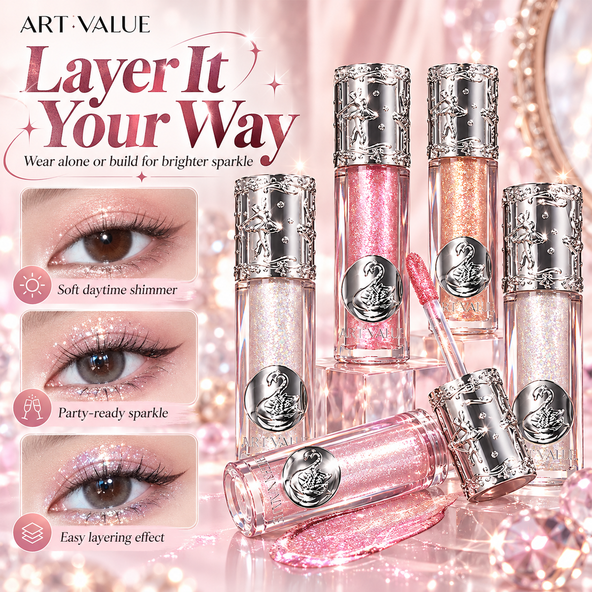 ART VALUE Balletism Glitter Shimmer Liquid Eyeshadow