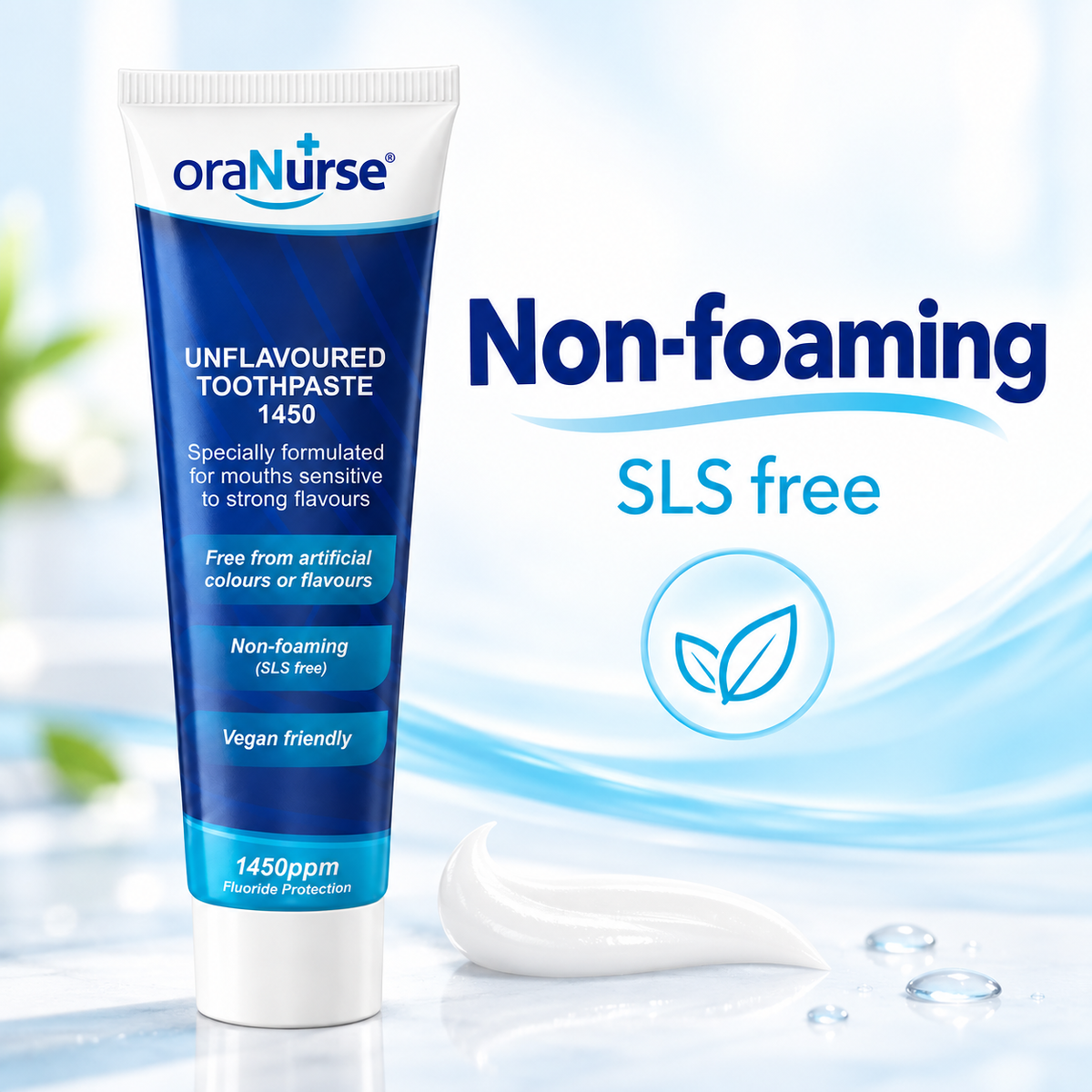 OraNurse Unflavoured Toothpaste 1450 SLS Free
