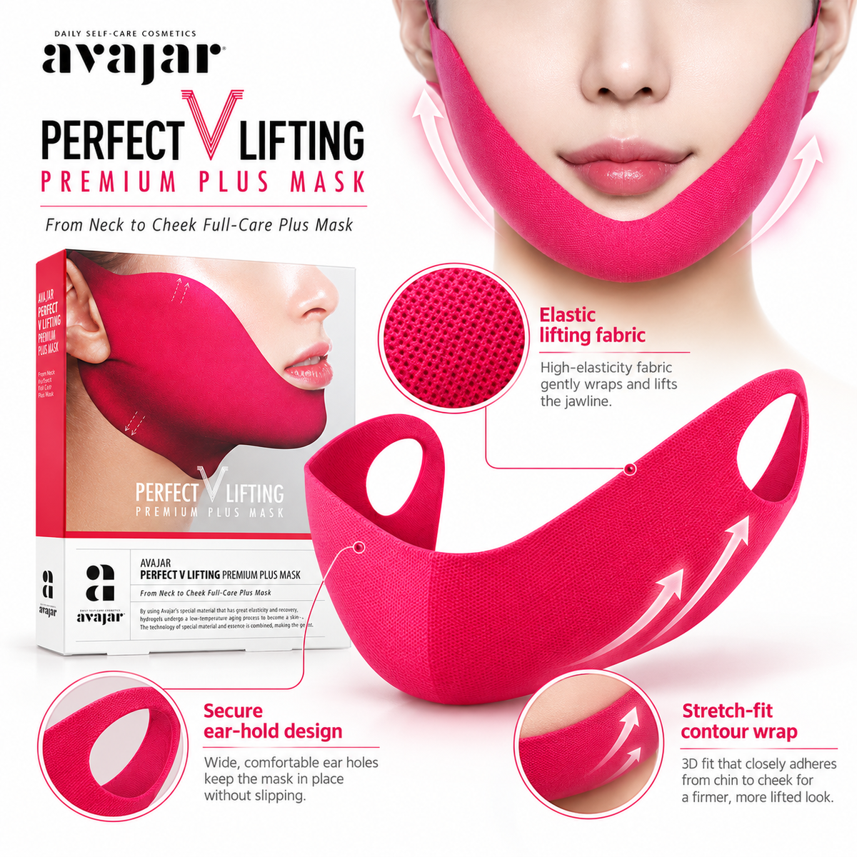 AVAJAR Perfect V Lifting Premium Plus Mask for Face & Neck