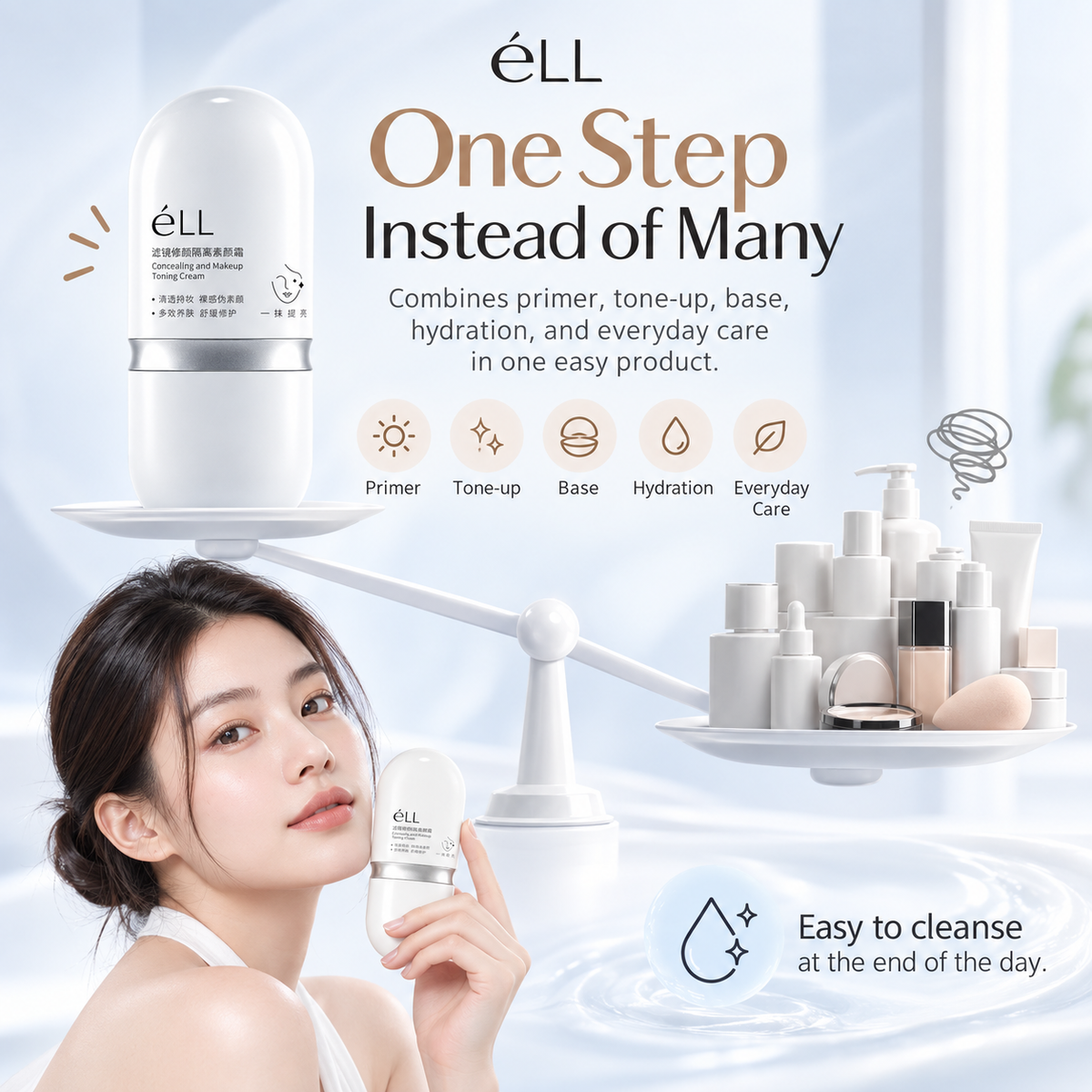 eLL Tone Up Cream & Brightening Makeup Primer 30g