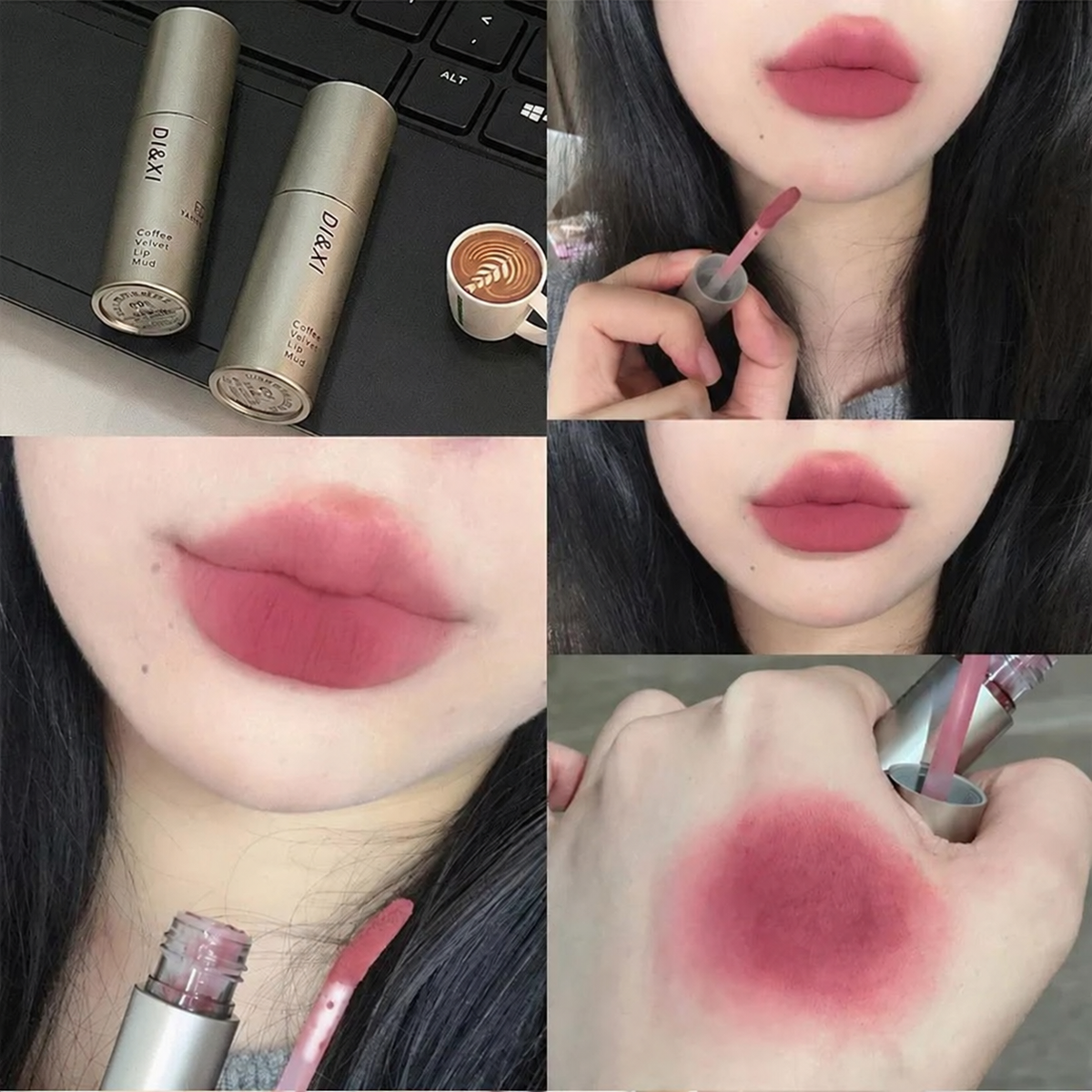 DI & XI Coffee Velvet Lip Mud Soft Matte Lipstick