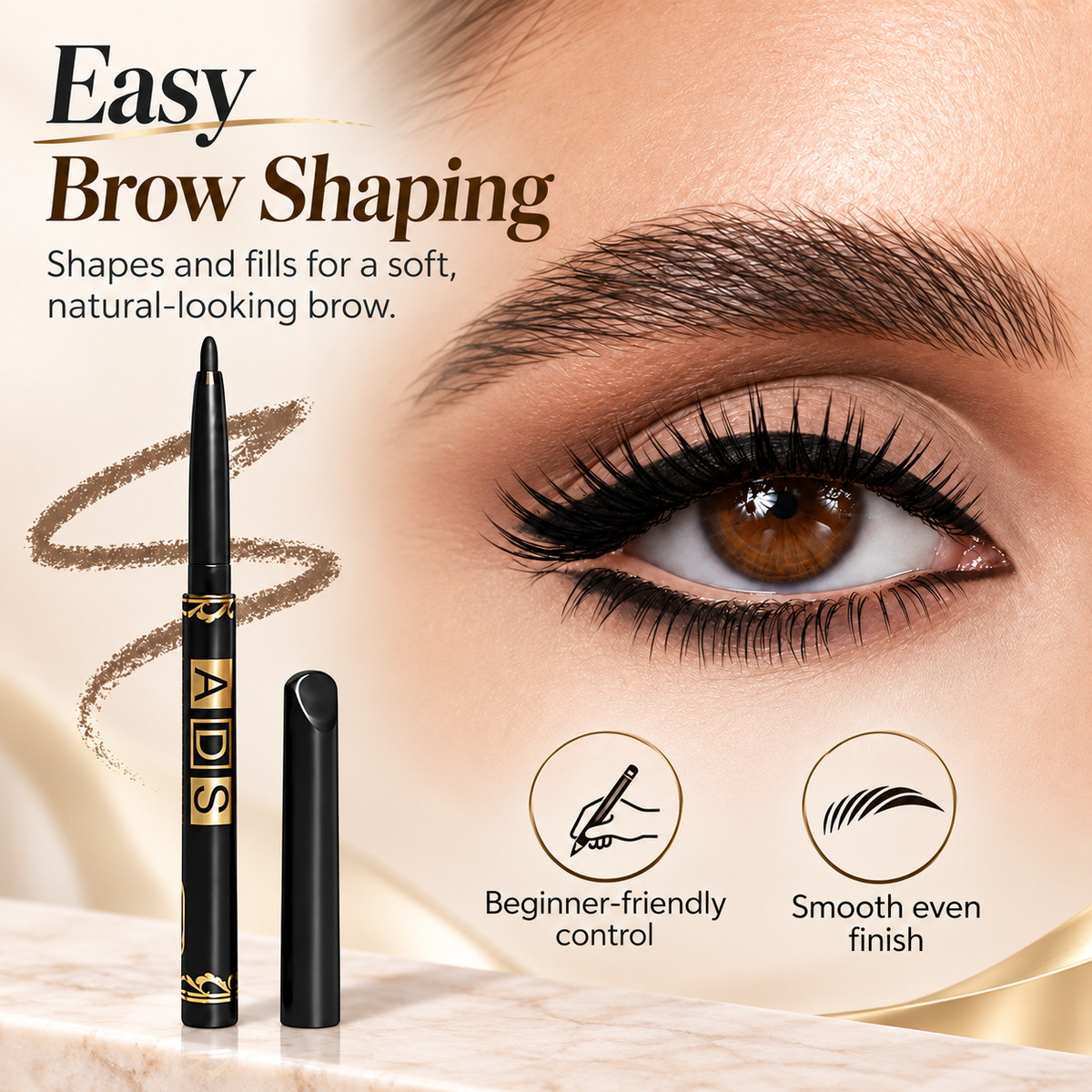 ADS Waterproof & Smudge-Proof Eyeliner & Eyebrow Pencil