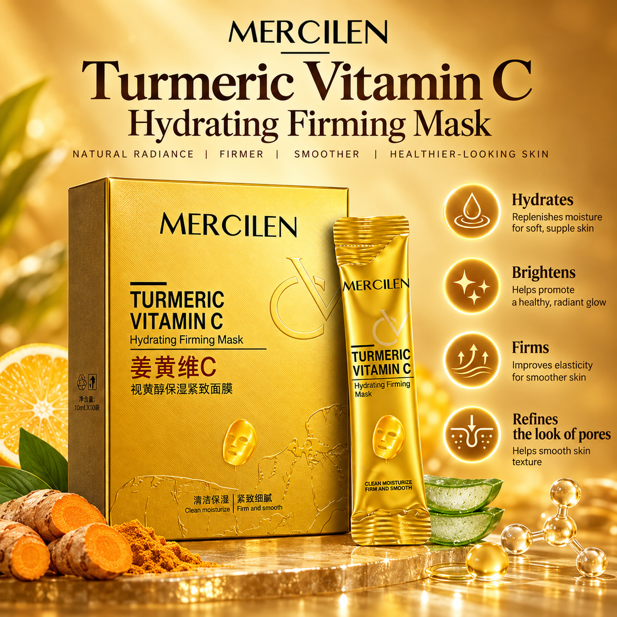 MERCILEN Turmeric Vitamin C Hydrating Firming Mask