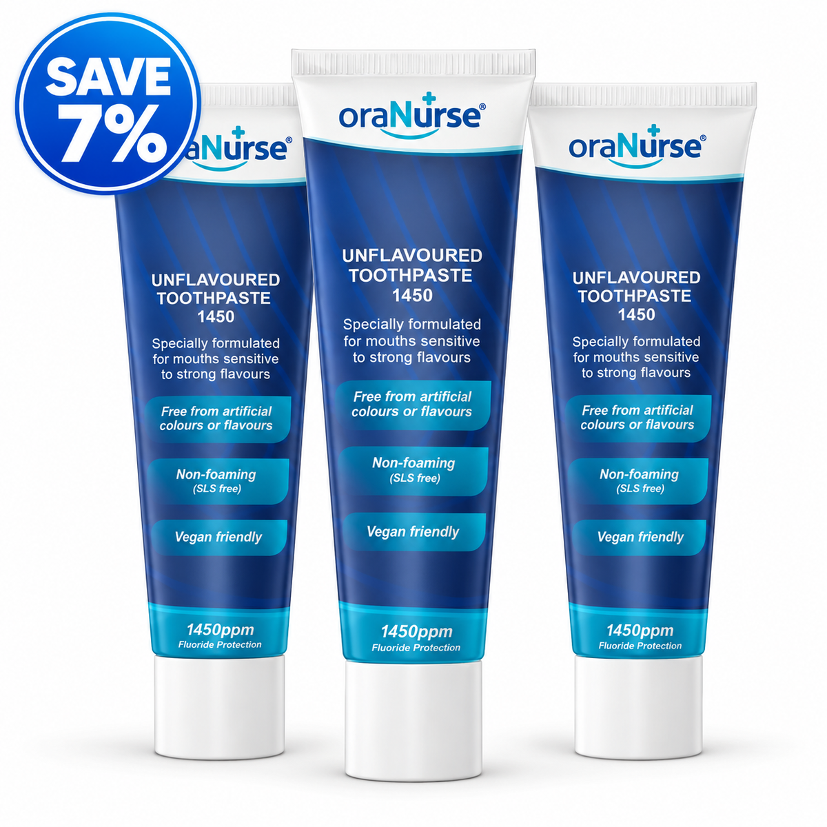 OraNurse Unflavoured Toothpaste 1450 SLS Free