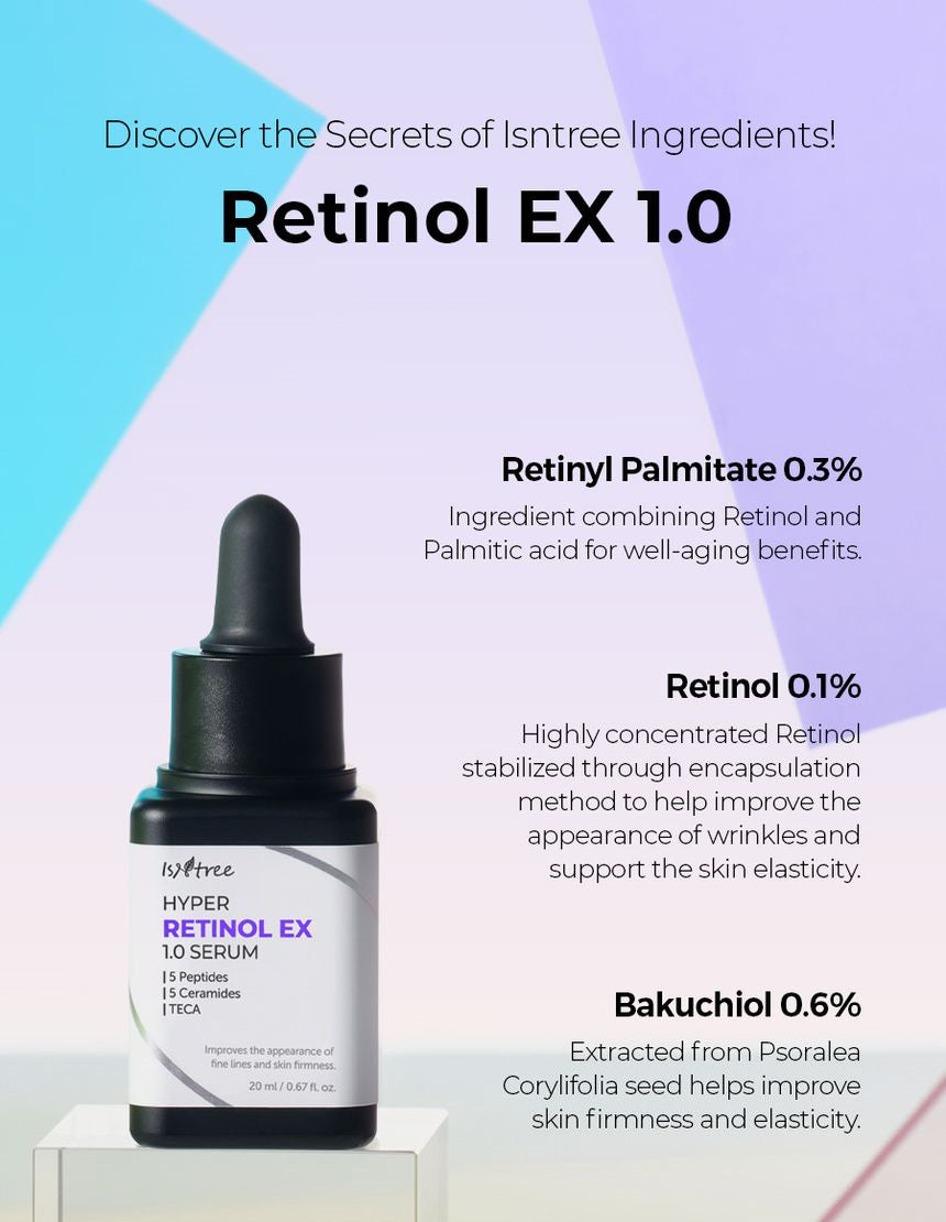 Isntree Hyper Retinol EX 1.0 Serum 20mL retinoid and bakuchiol concentrations
