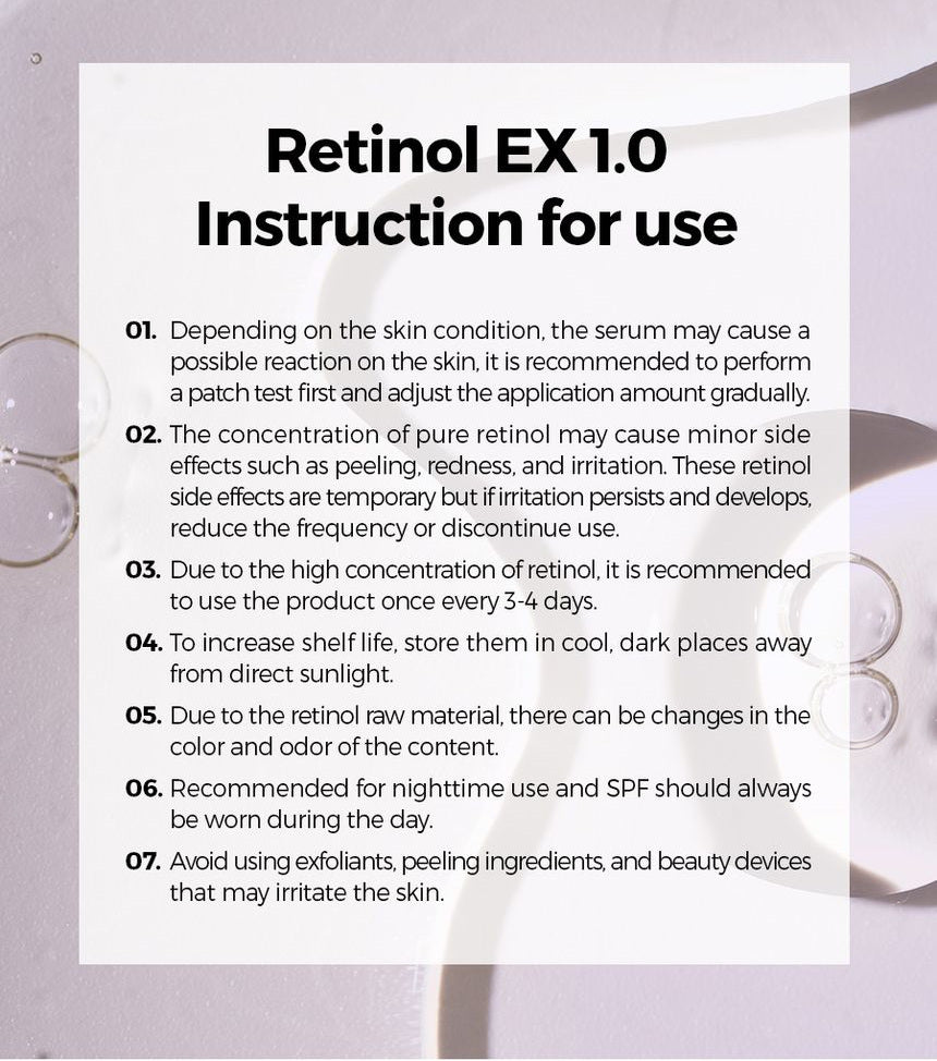 Isntree Hyper Retinol EX 1.0 Serum 20mL retinol specific precautions