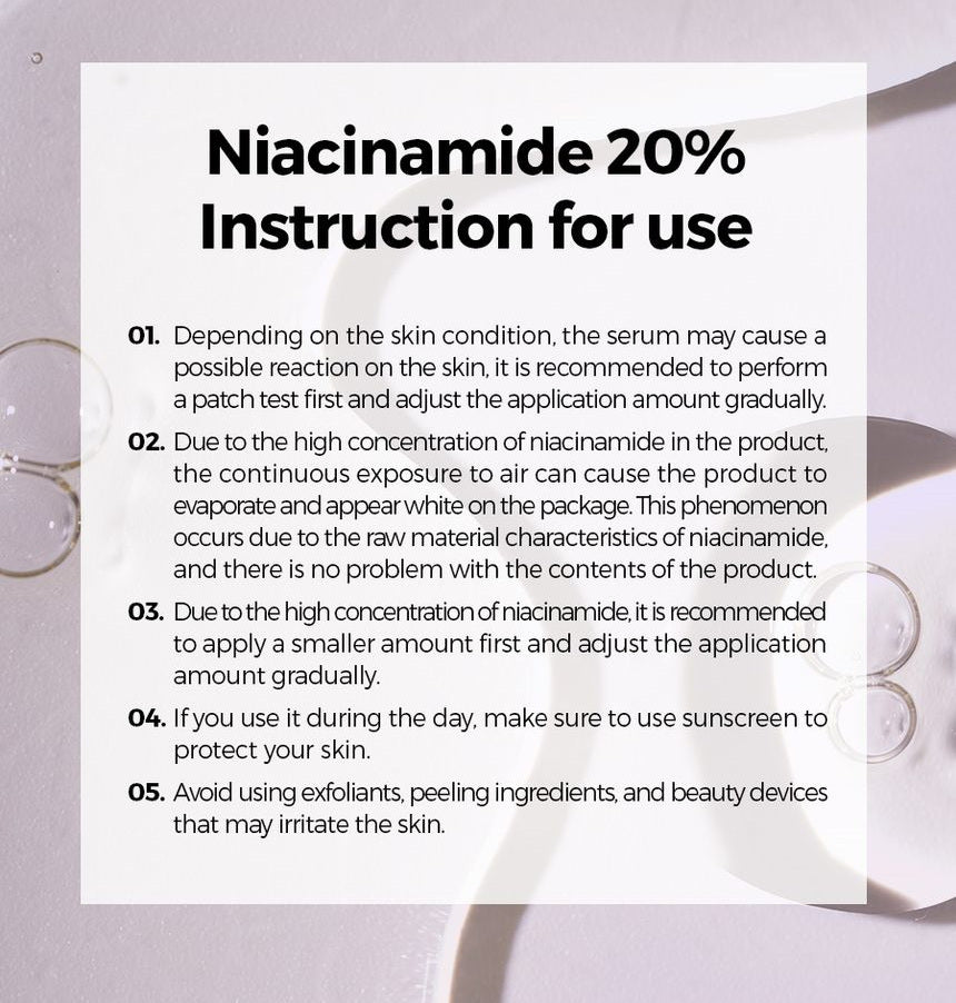 Isntree Hyper Niacinamide 20 Serum 20mL concentration and use precautions