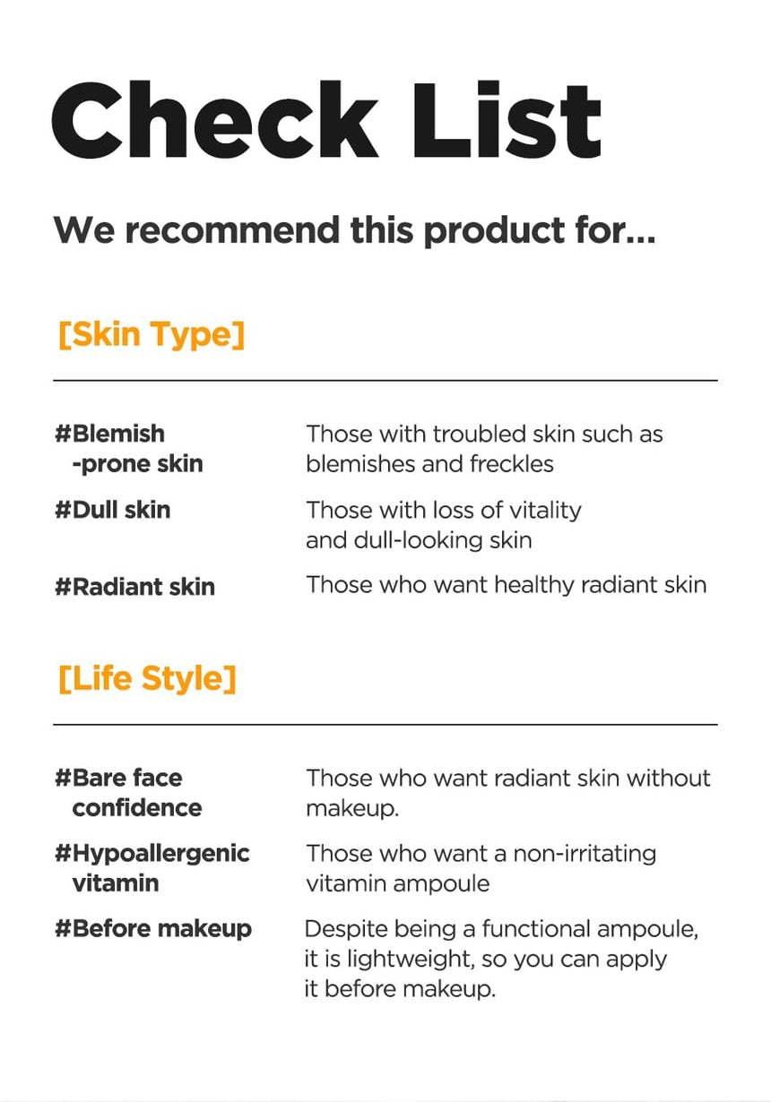 Isntree C-Niacin Toning Ampoule 50mL skin and lifestyle checklist