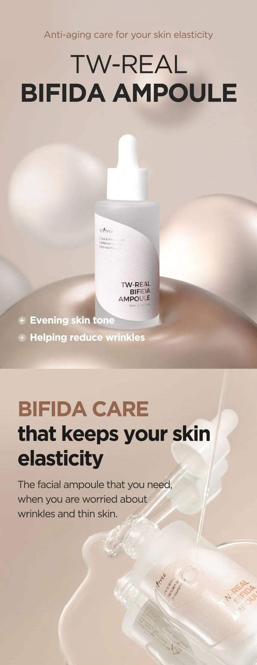 Isntree TW-Real Bifida Ampoule 50mL product introduction