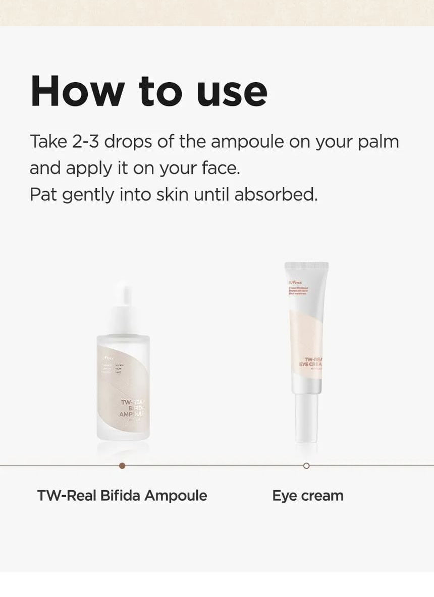Isntree TW-Real Bifida Ampoule 50mL how to use and eye cream routine