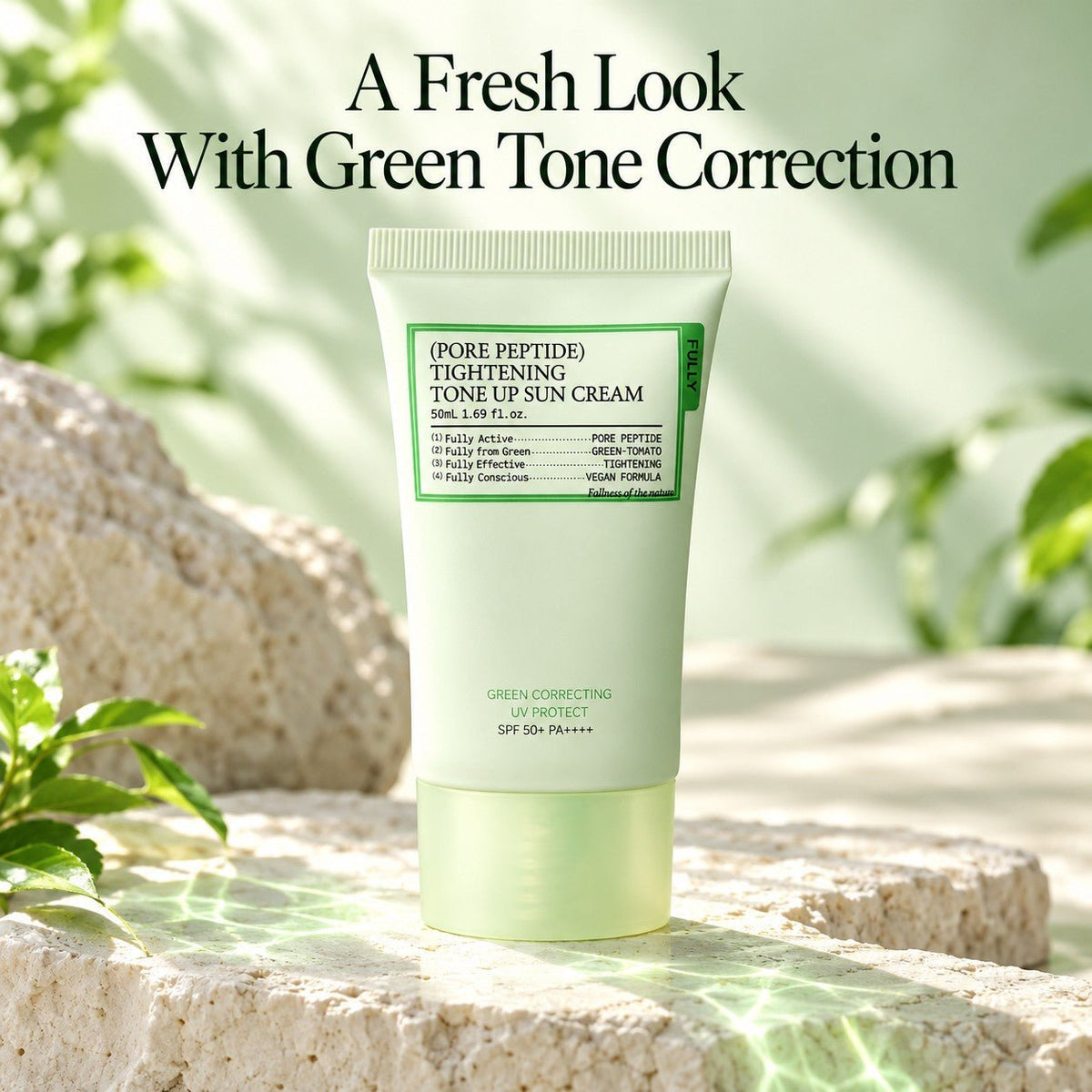 FULLY Tone Up Sunscreen Green 50ml - AHVTE
