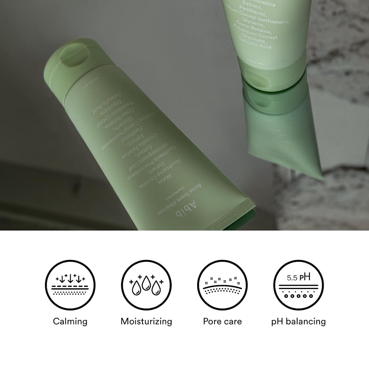 Abib Heartleaf Acne Foam Cleanser β Calming, moisturizing, pore care and pH balancing