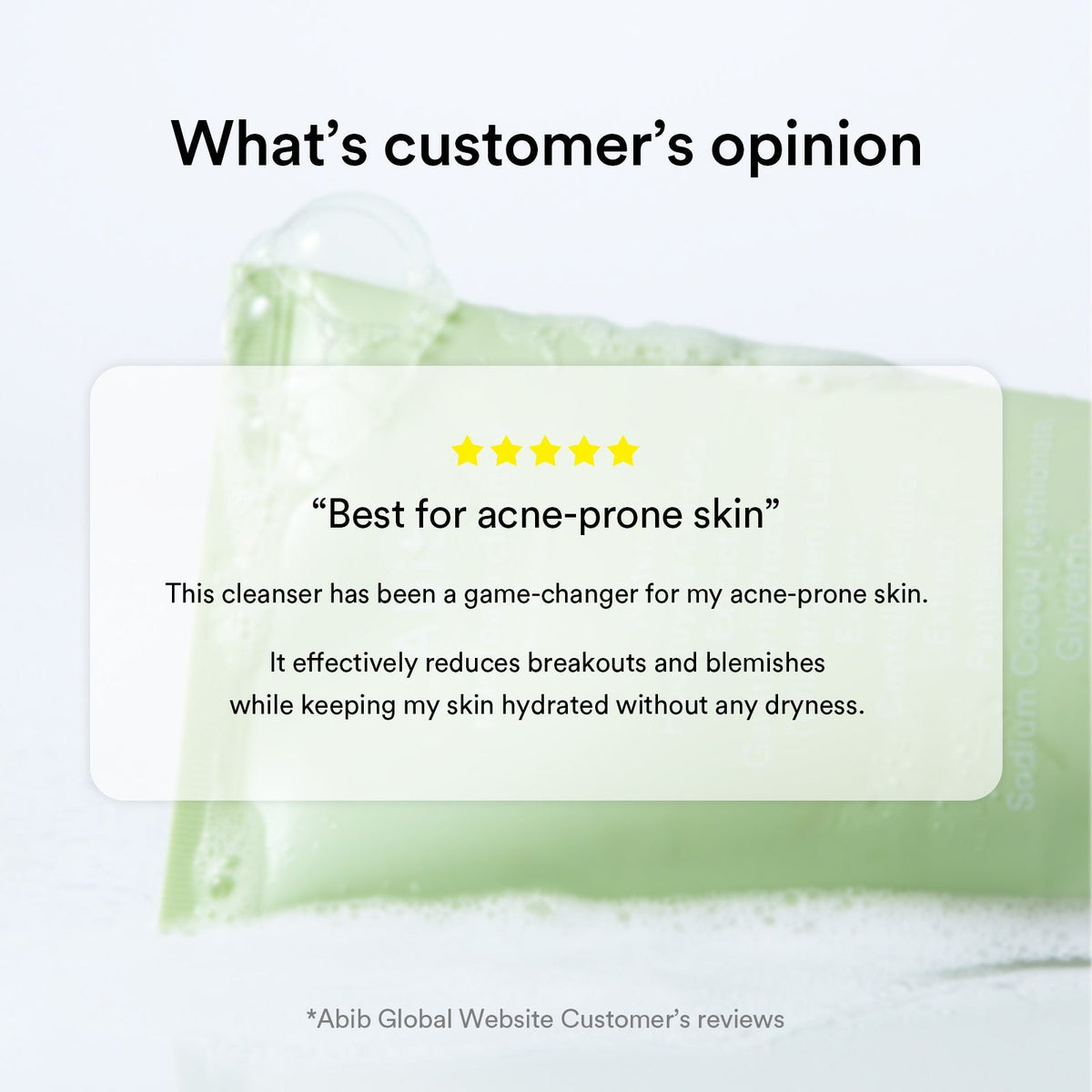 Abib Heartleaf Acne Foam Cleanser β Official customer review: acne-prone skin