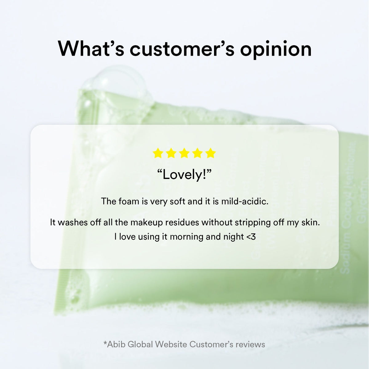 Abib Heartleaf Acne Foam Cleanser β Official customer review: foamy mild-acidic cleansing