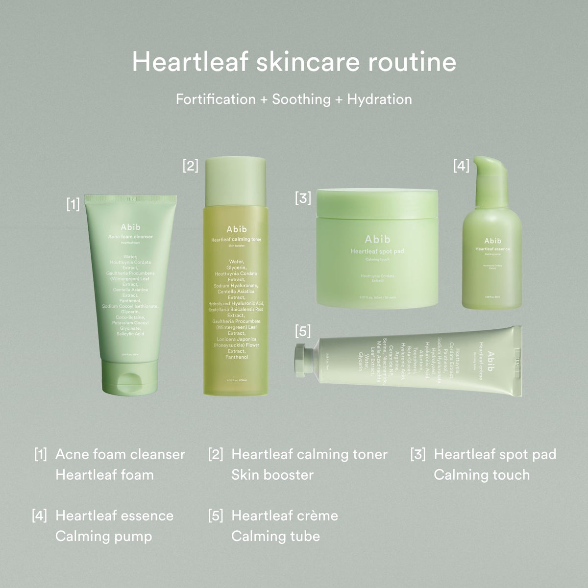 Abib Heartleaf Acne Foam Cleanser β Heartleaf skincare routine product comparison