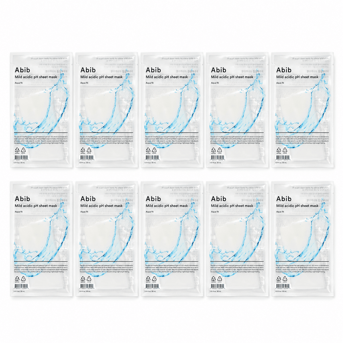 Abib aqua fit ten sheet mask sachets