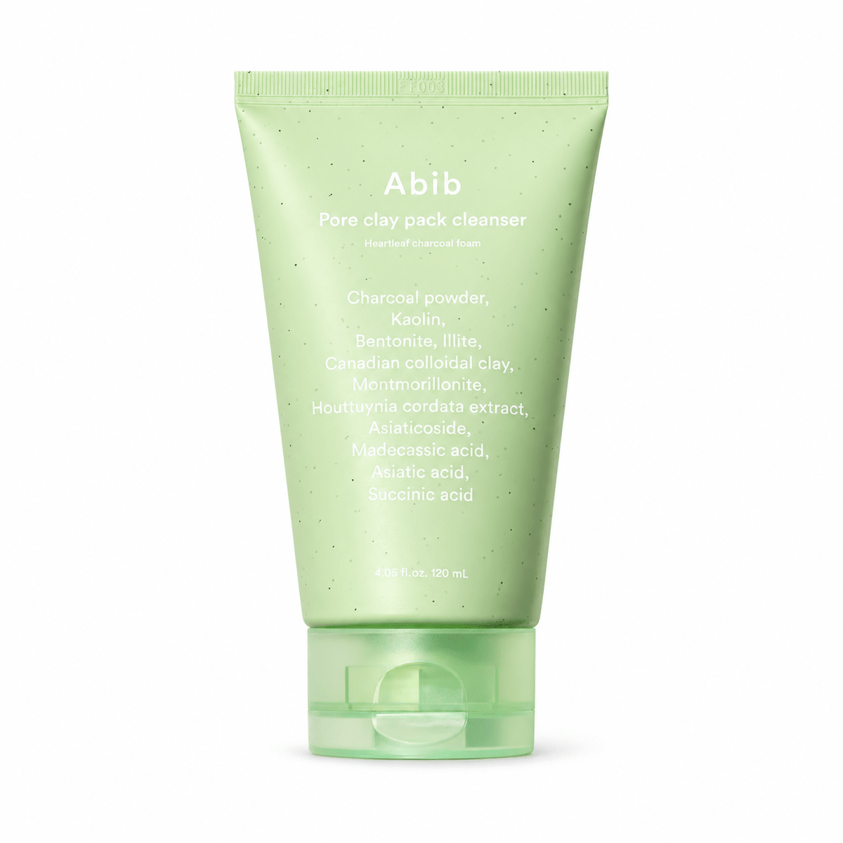 Abib Pore Clay Pack Cleanser Heartleaf Charcoal Foam 120 mL on white background