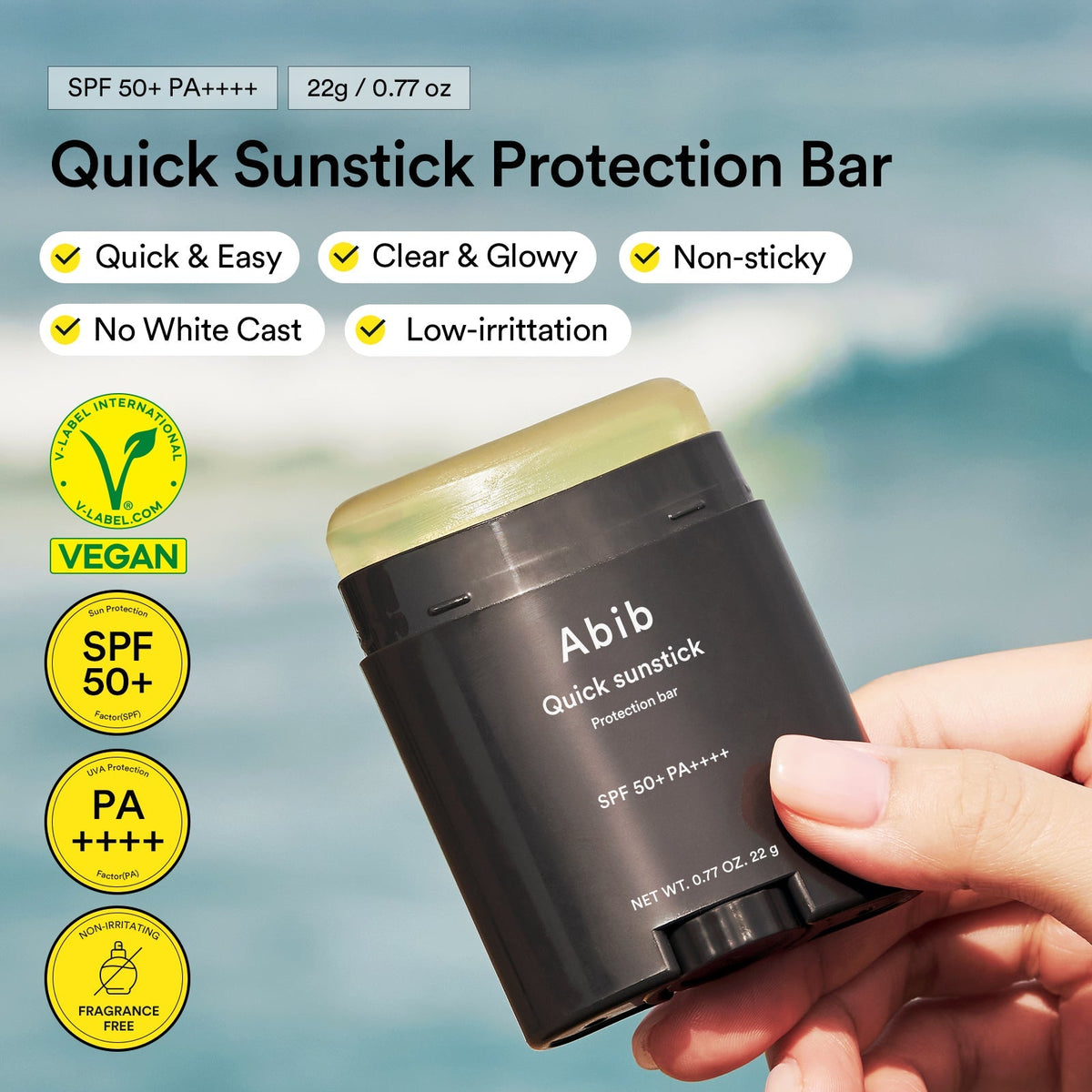Abib Quick Sunstick Protection Bar SPF50+ PA++++ 22g global-01 official English product information