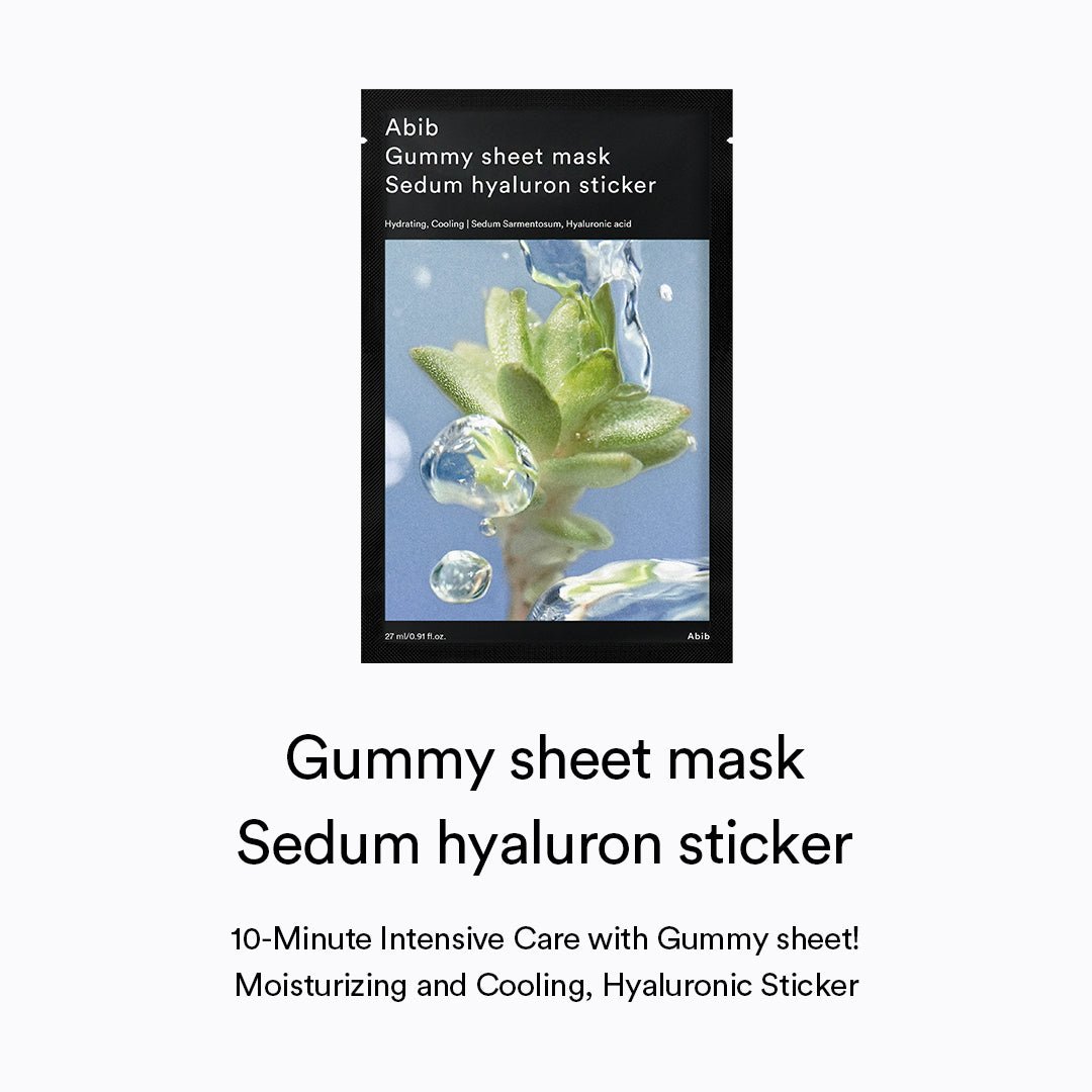 Abib Sedum Hyaluron Gummy Sheet Mask English information hyaluron-sticker 1