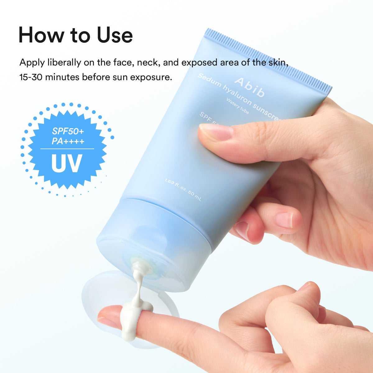 Abib Sedum Hyaluron Watery Sunscreen β How to apply sunscreen before sun exposure
