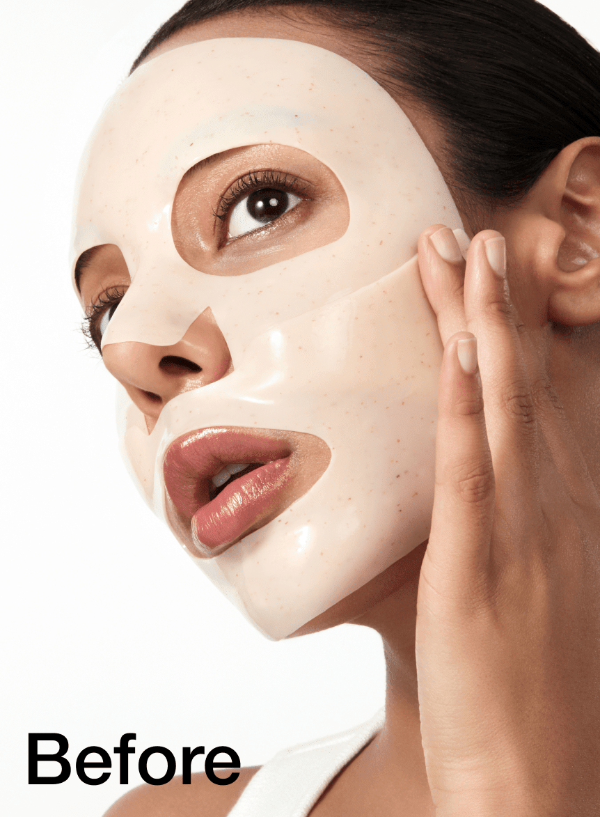 Official Anua Rice 70 Glow Collagen Mask opaque hydrogel appearance before extended wear