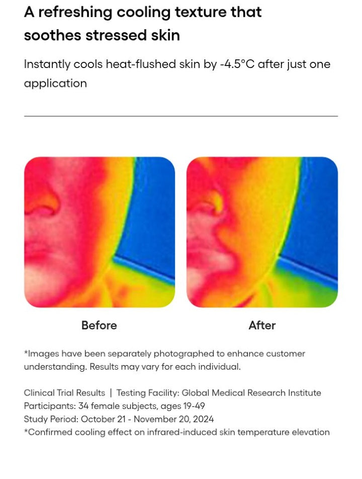 LANEIGE Water Sleeping Mask: Infrared-induced heat-flushed skin cooling result with all study and image qualifiers