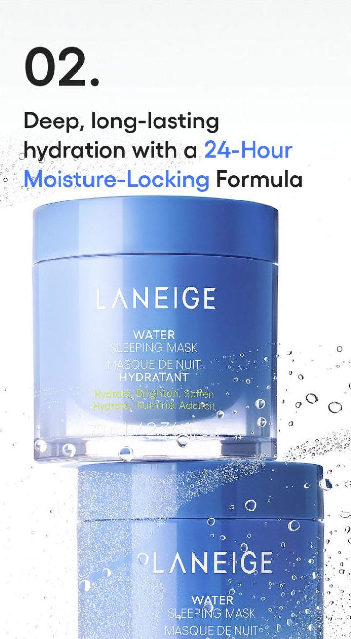 LANEIGE Water Sleeping Mask: Point 2 twenty-four-hour moisture-locking formula