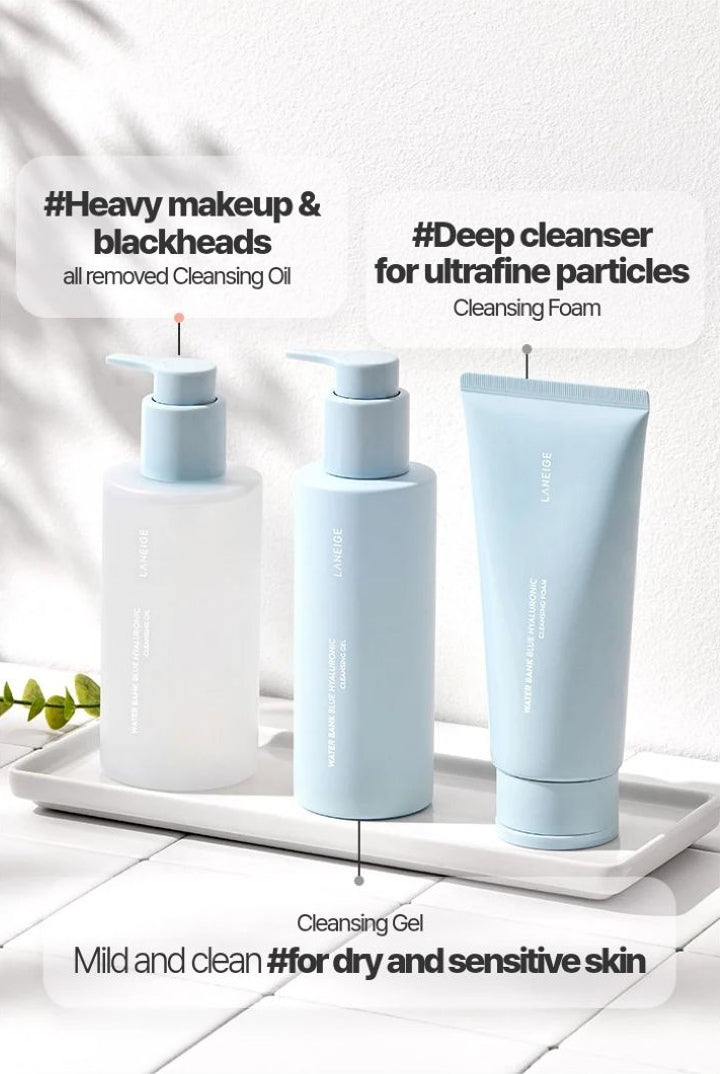 LANEIGE Water Bank Blue Hyaluronic Cleansing Oil official cleansing line