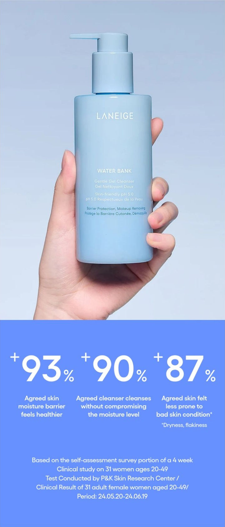 LANEIGE Water Bank Gentle Gel Cleanser official point01 consumer study