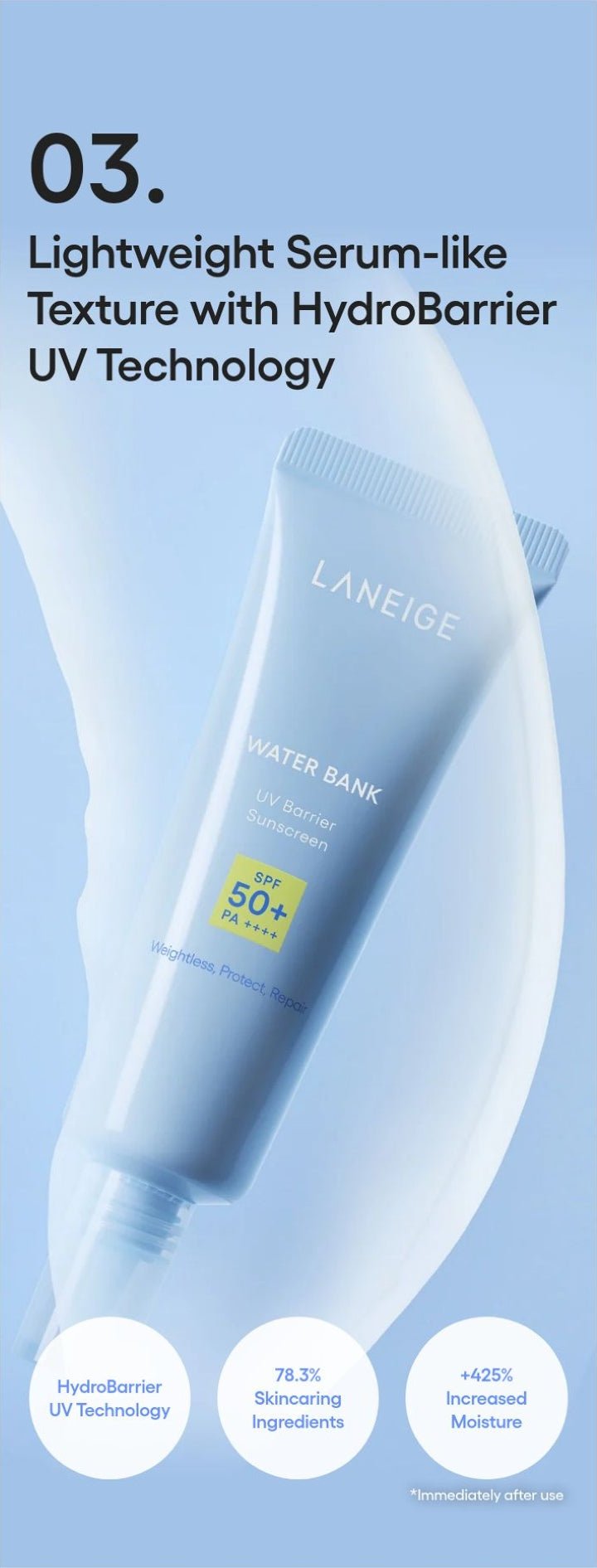 LANEIGE Water Bank UV Barrier Sunscreen official point03