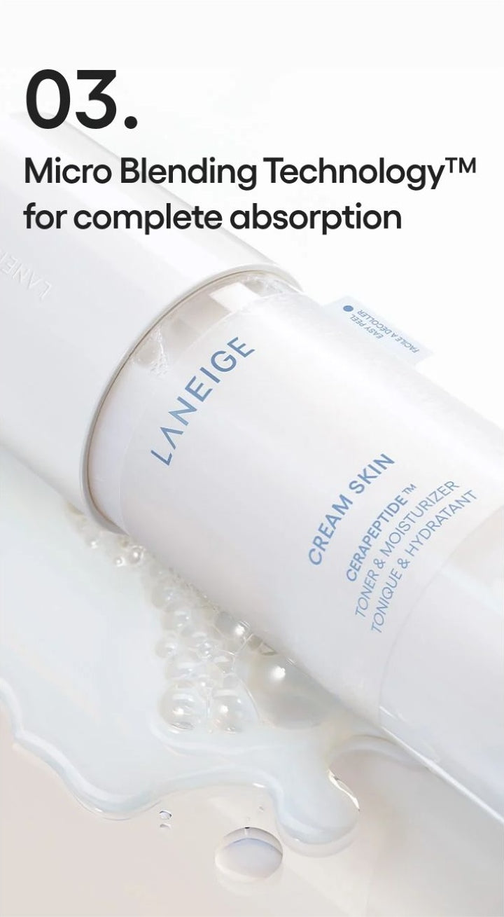 LANEIGE Cream Skin Cerapeptide Mist official same-formula information panel: point03 micro blending