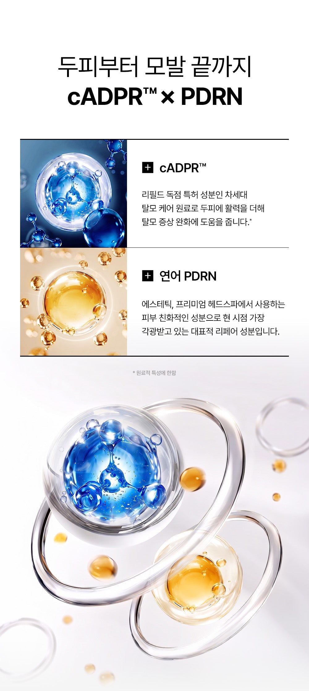 Refilled Treatment cADPR and PDRN formula explanation in Korean