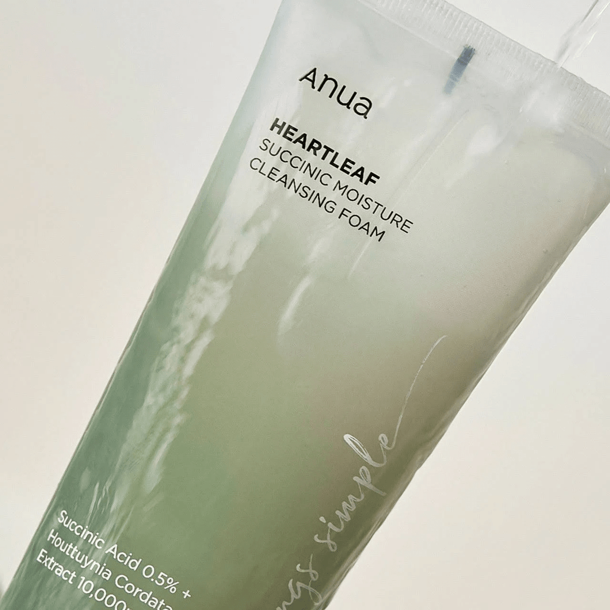 Close-up of Anua Heartleaf Succinic Moisture Cleansing Foam