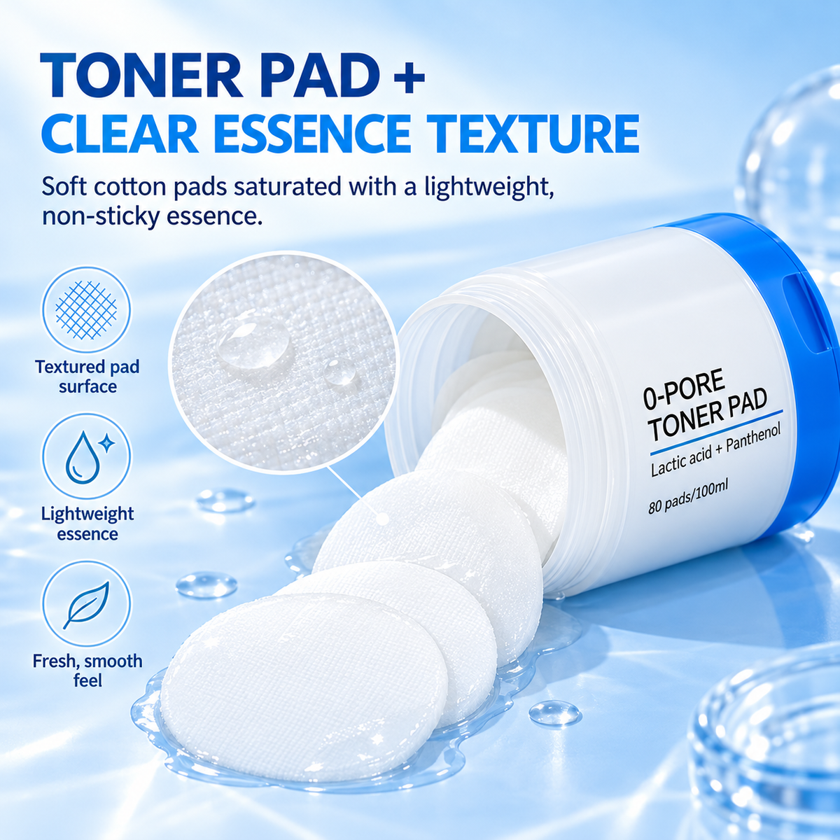 0-Pore Exfoliating Toner Pads with AHA + BHA