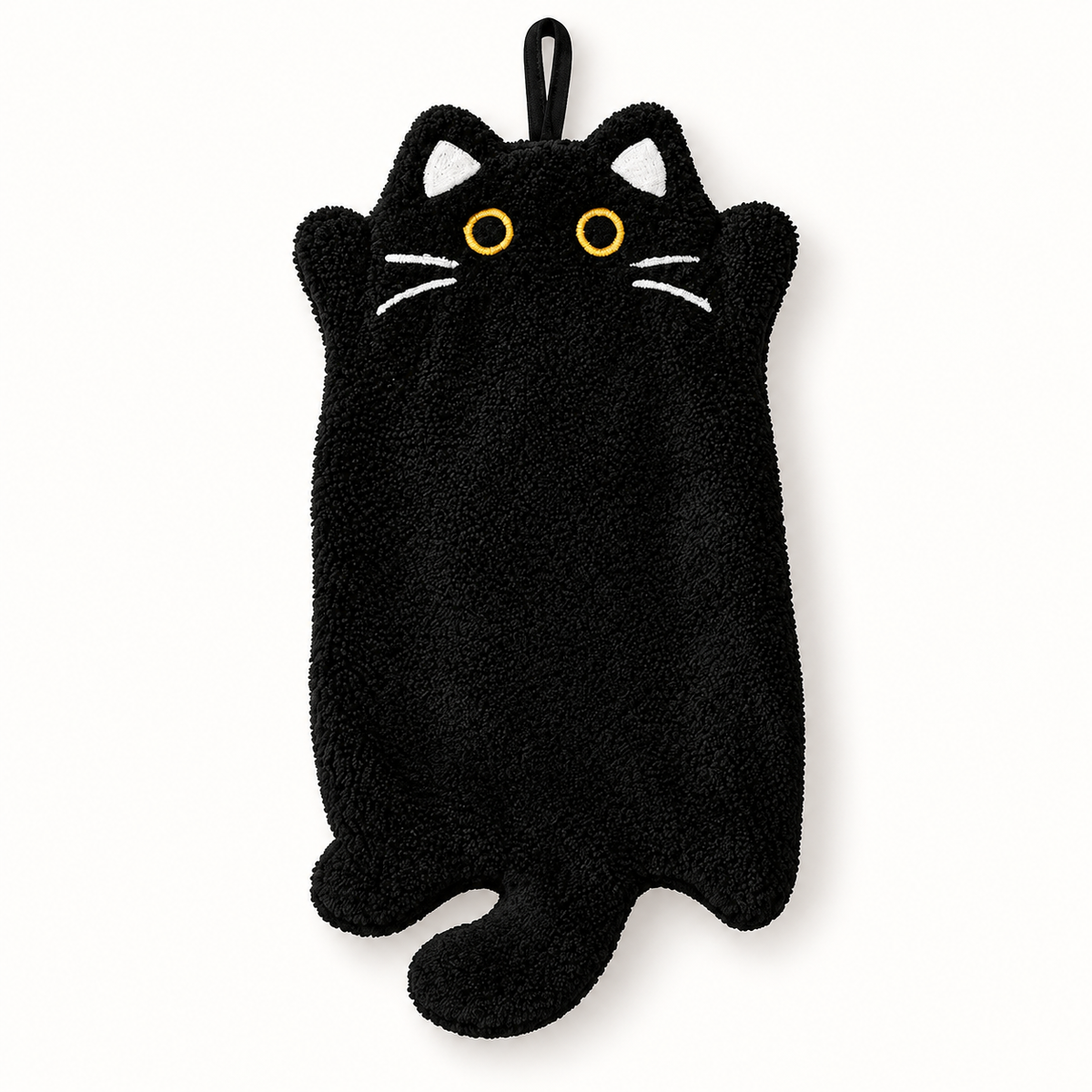 Black Cat Hanging Hand Towel for Bathroom & Kitchen