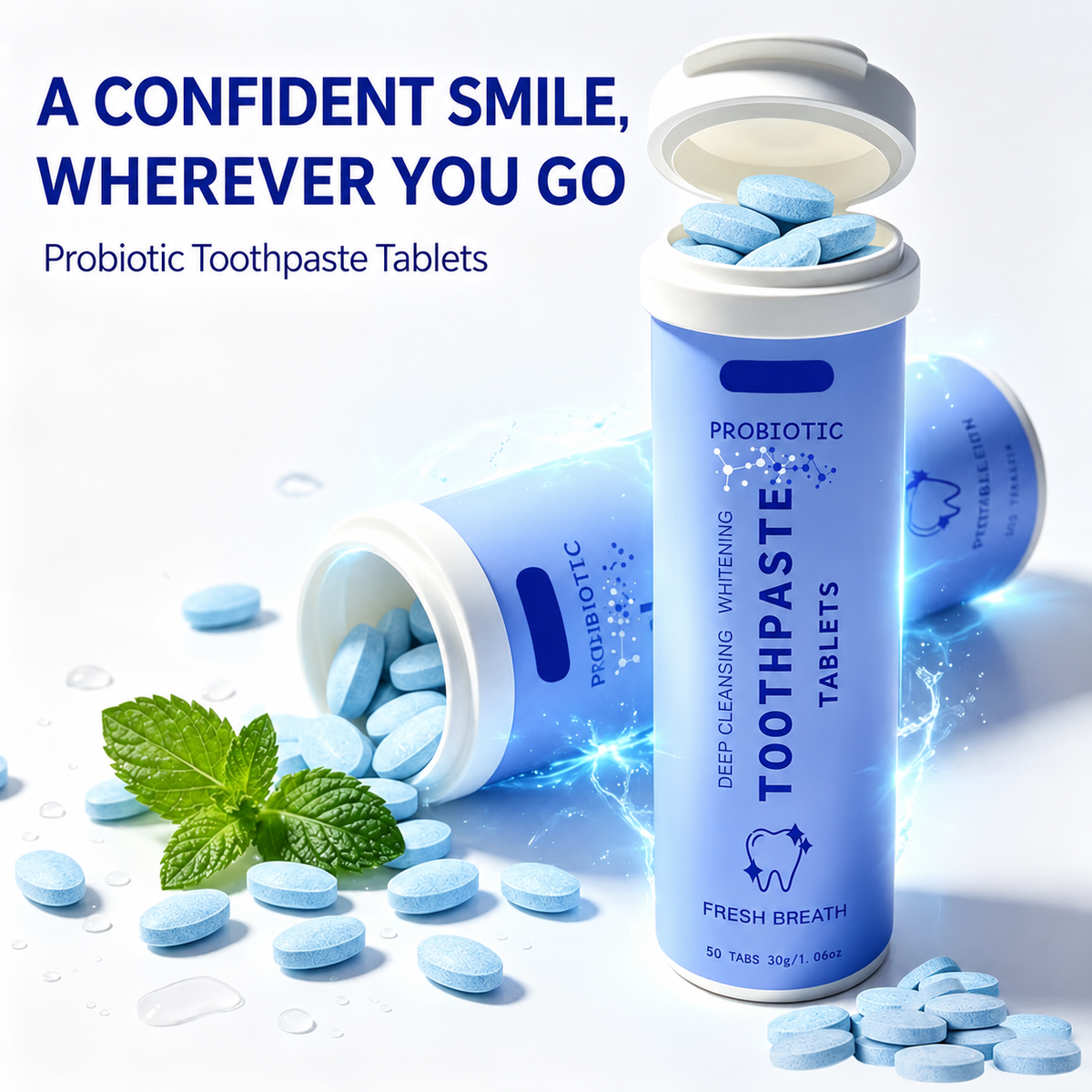 Probiotic Toothpaste Tablets with 10% Nano-Hydroxyapatite
