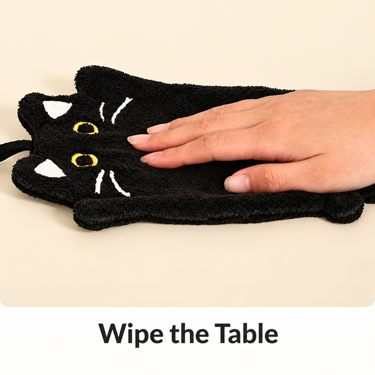 Black Cat Hanging Hand Towel for Bathroom & Kitchen