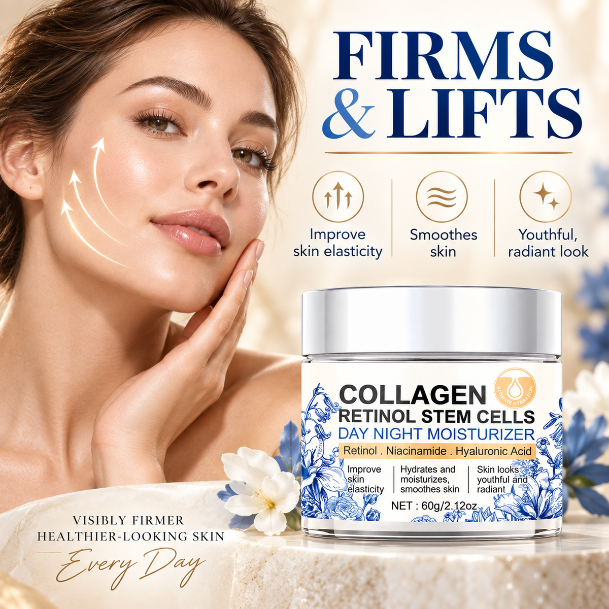 Collagen Day & Night Moisturizer with Retinol & Stem Cells