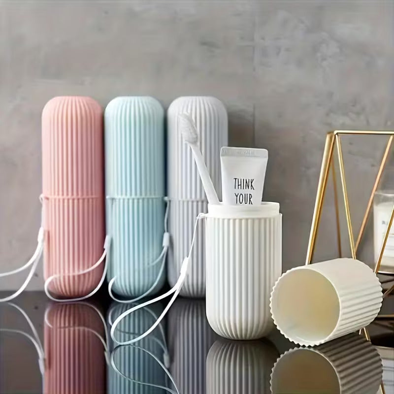 3-in-1 Travel Toothbrush Case with Rinse Cup