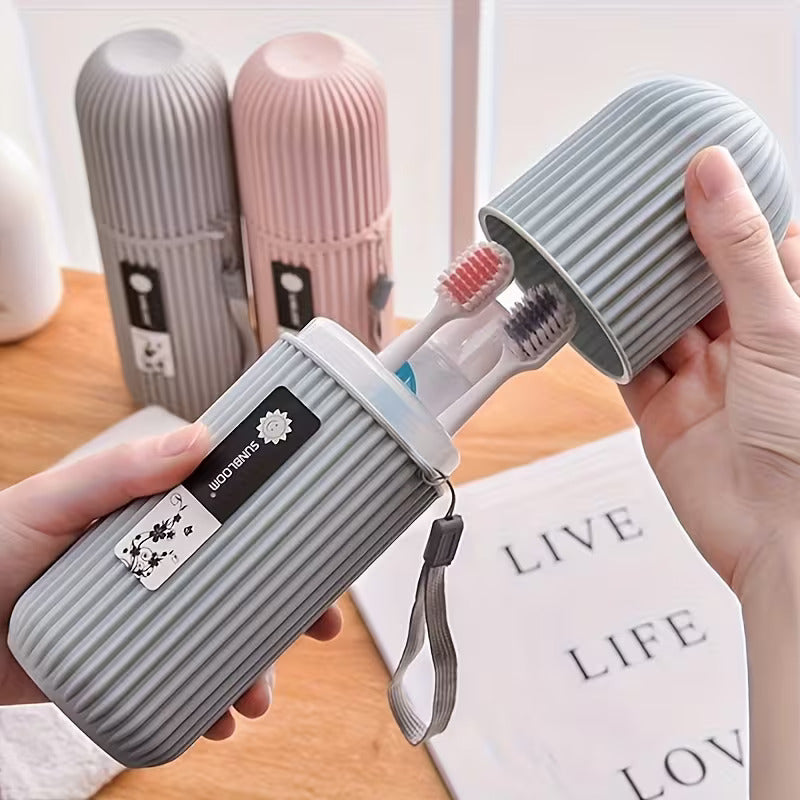 3-in-1 Travel Toothbrush Case with Rinse Cup