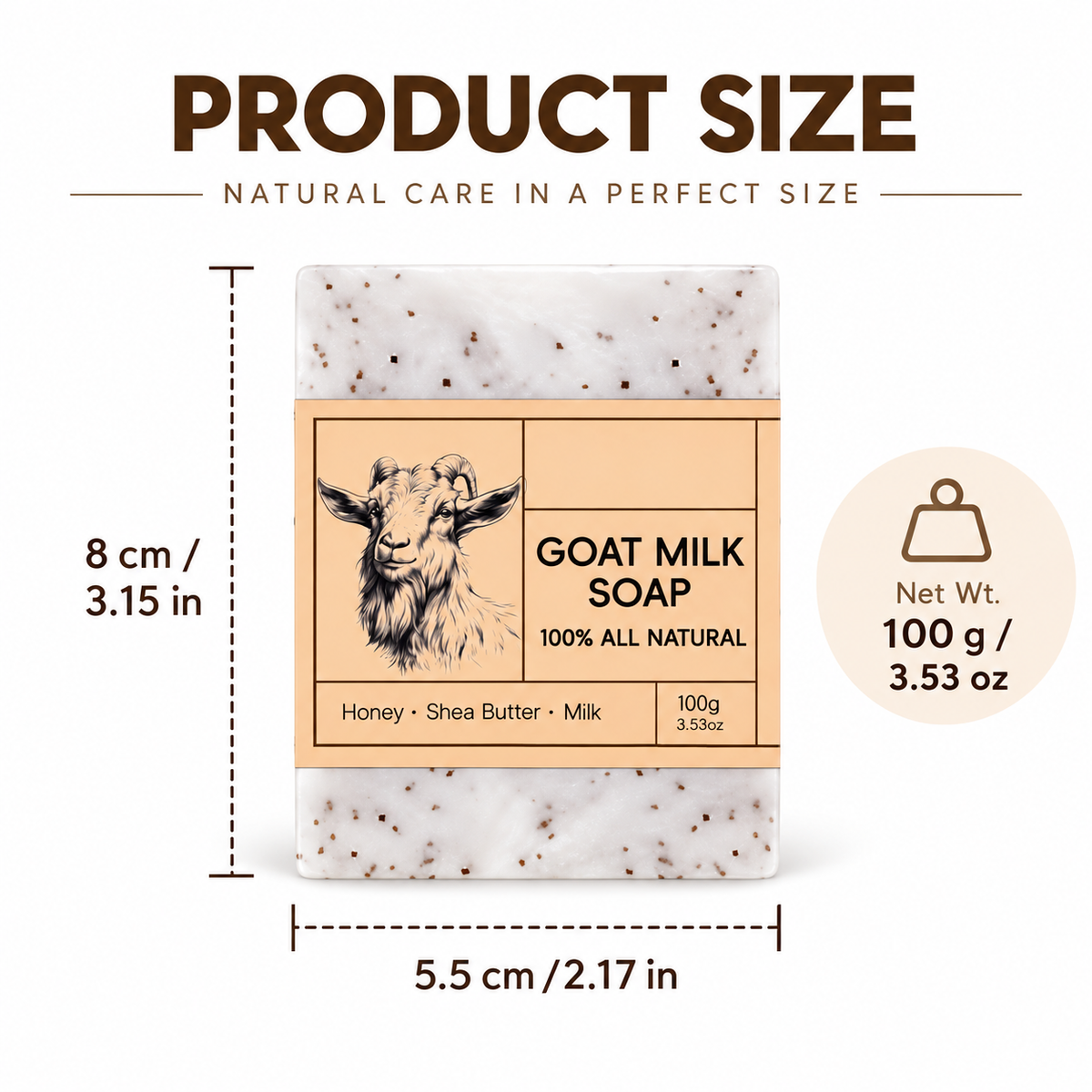 Goat Milk Soap Bar with Honey & Shea Butter