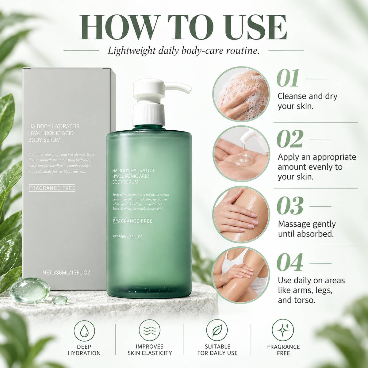 HA Body Hydrator Hyaluronic Acid Body Serum for Dry Skin