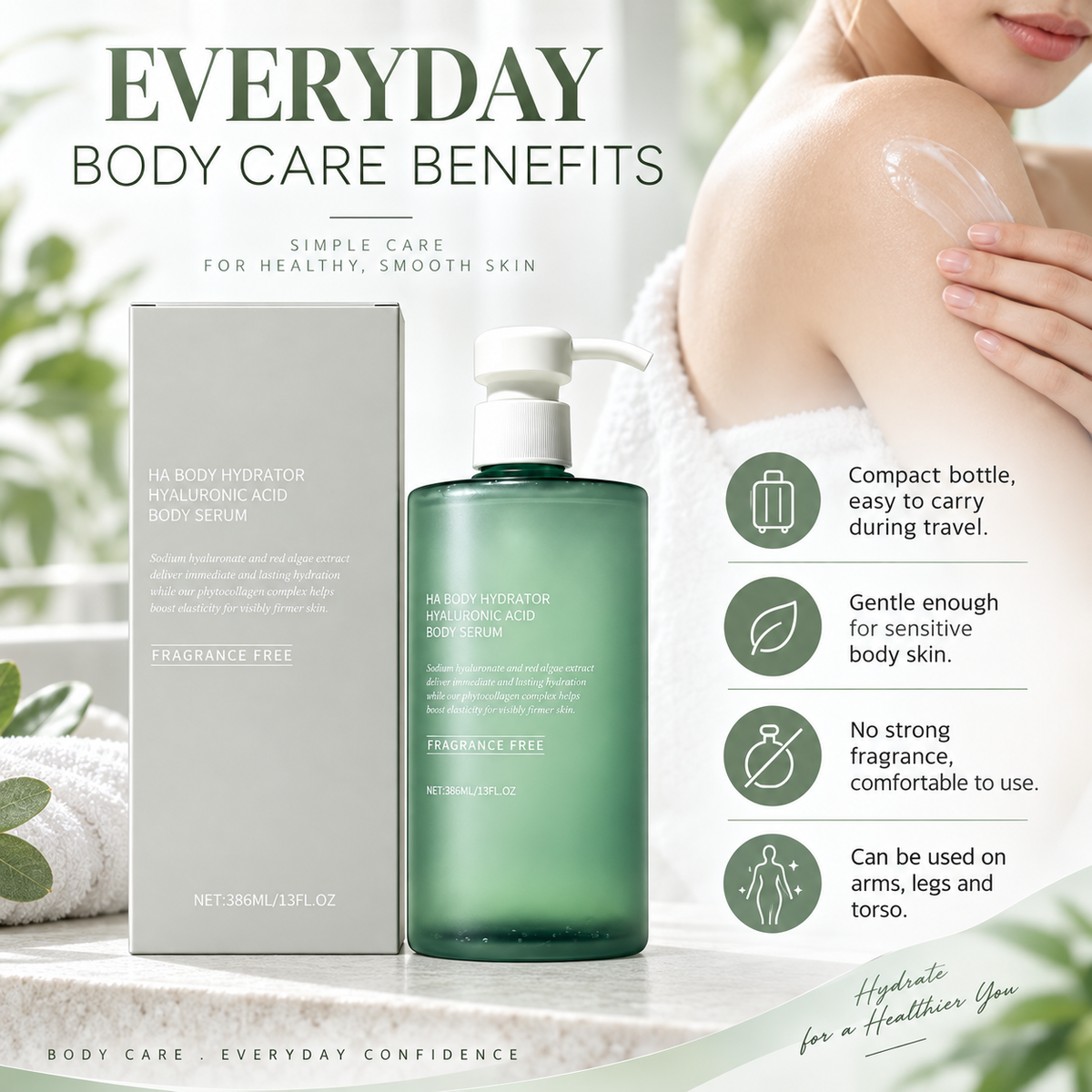 HA Body Hydrator Hyaluronic Acid Body Serum for Dry Skin