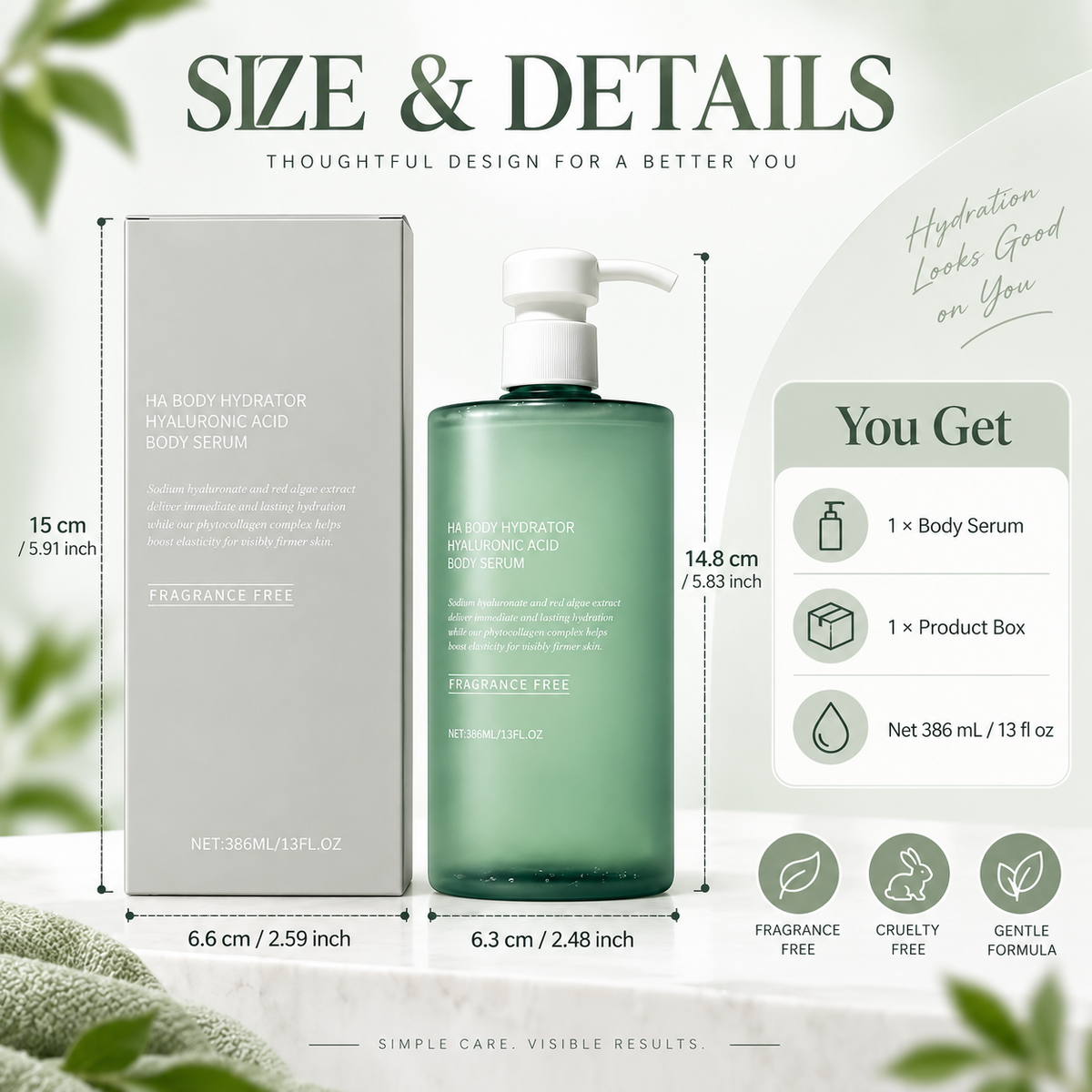 HA Body Hydrator Hyaluronic Acid Body Serum for Dry Skin