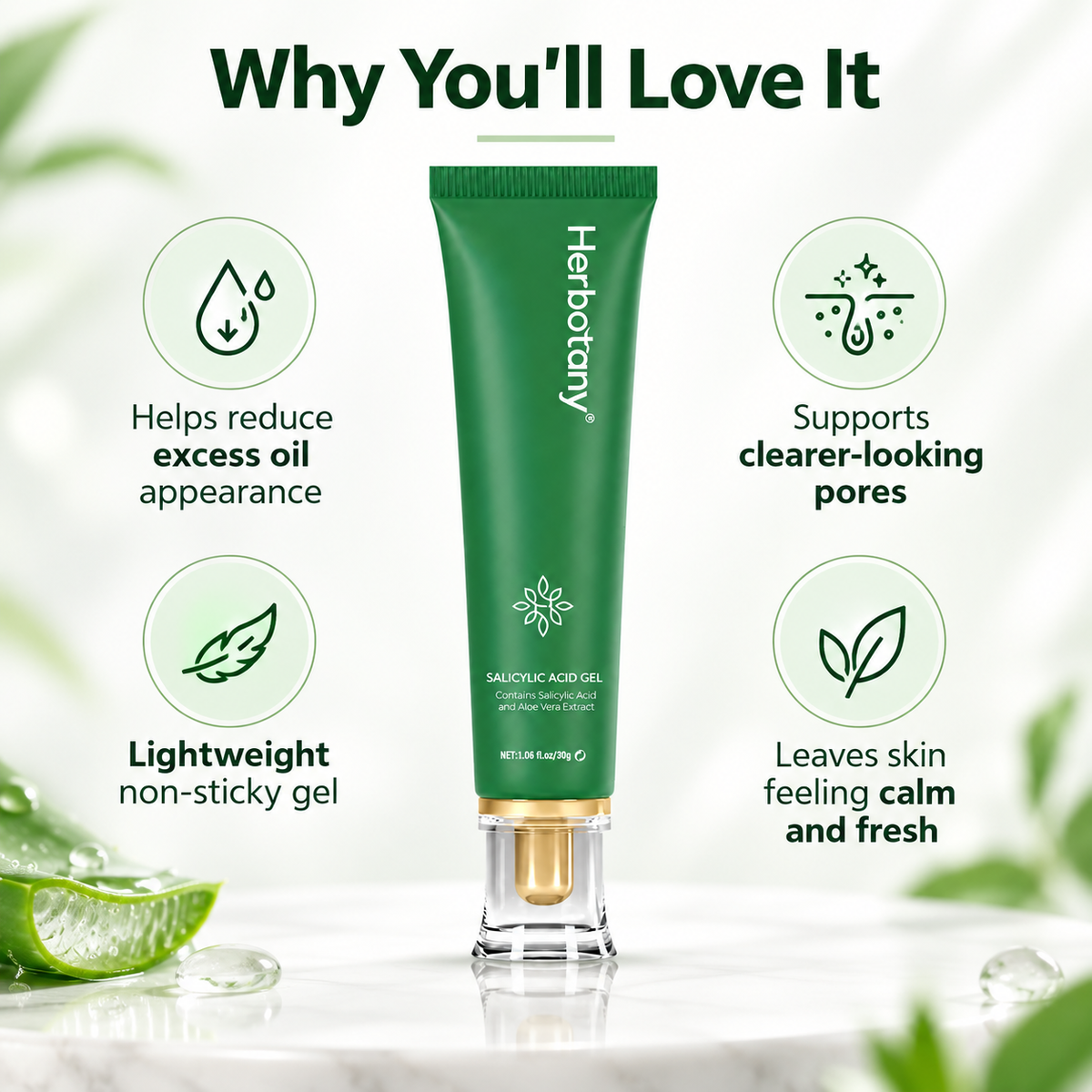 Salicylic Acid Gel for Face with Aloe Vera
