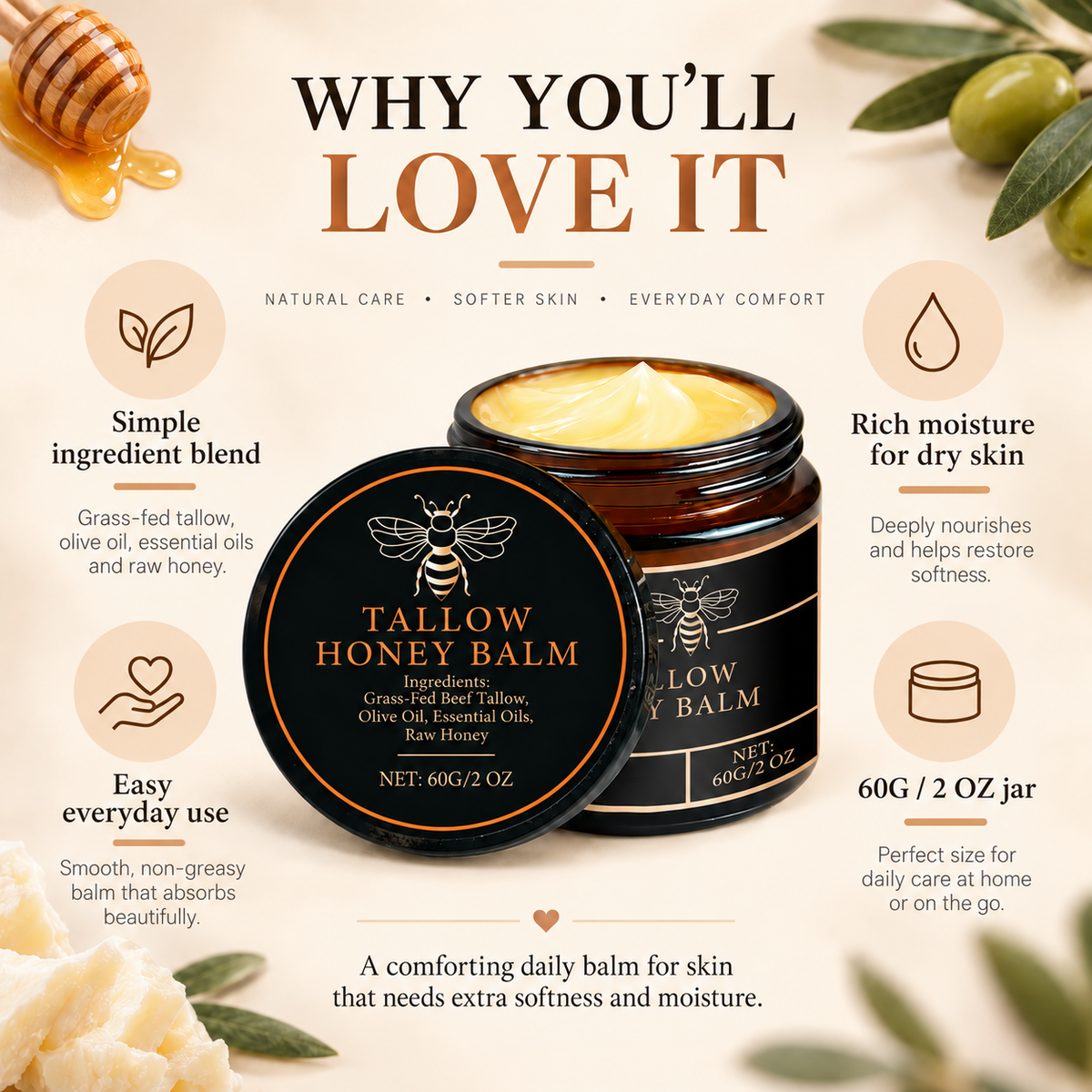 Tallow and Honey Balm
