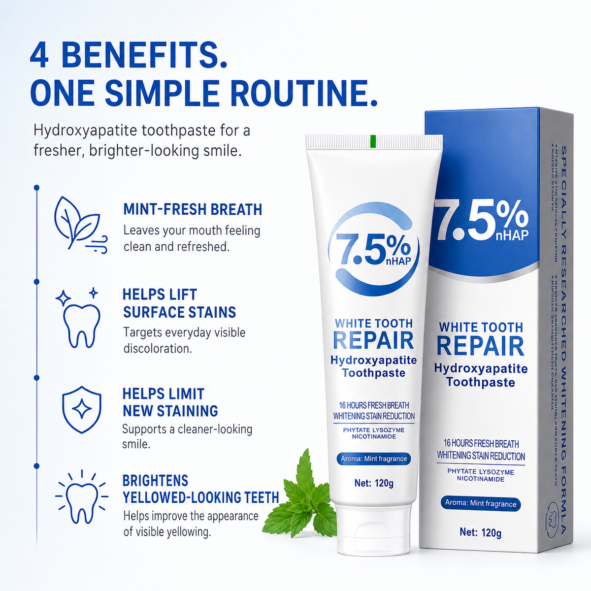 7.5% Nano-Hydroxyapatite Toothpaste