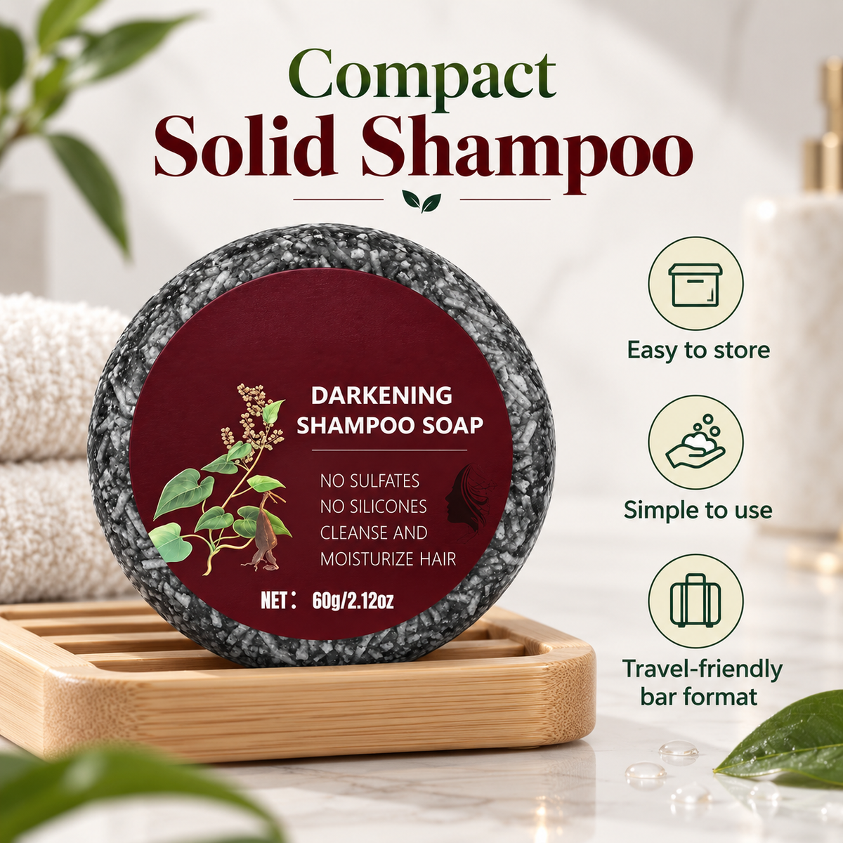 Polygonum Multiflorum Hair Darkening Shampoo Bar